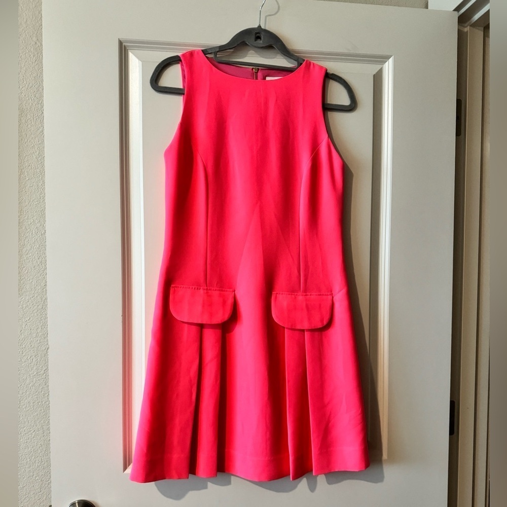 NEW Sail to Sable Pleated Mini Dress Neon Pink Size 4 Tank NWOT